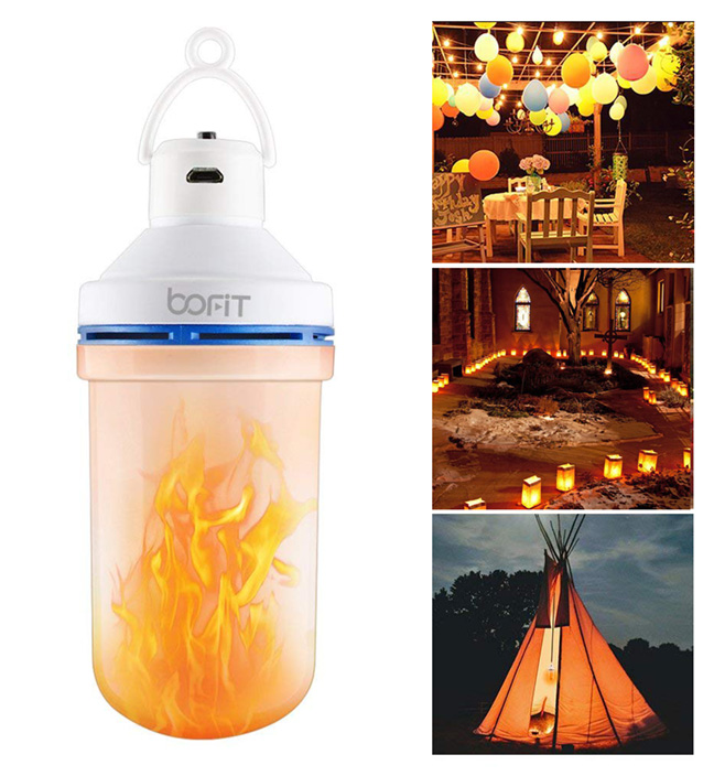 Camping Lantern Battery Powered Camping Lights With Flame Effect